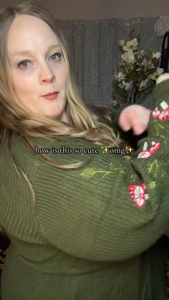 This top surprised me with how cute it is once it’s on. The embroidered sleeves add just enough detail, and the shape feels easy and flattering without clinging.

plus size embroidered pullover, mushroom embroidery top, a line plus size sweater, cozy knit top women, bloomchic pullover, everyday plus size top

#LTKSeasonal #LTKPlusSize #LTKMidsize
