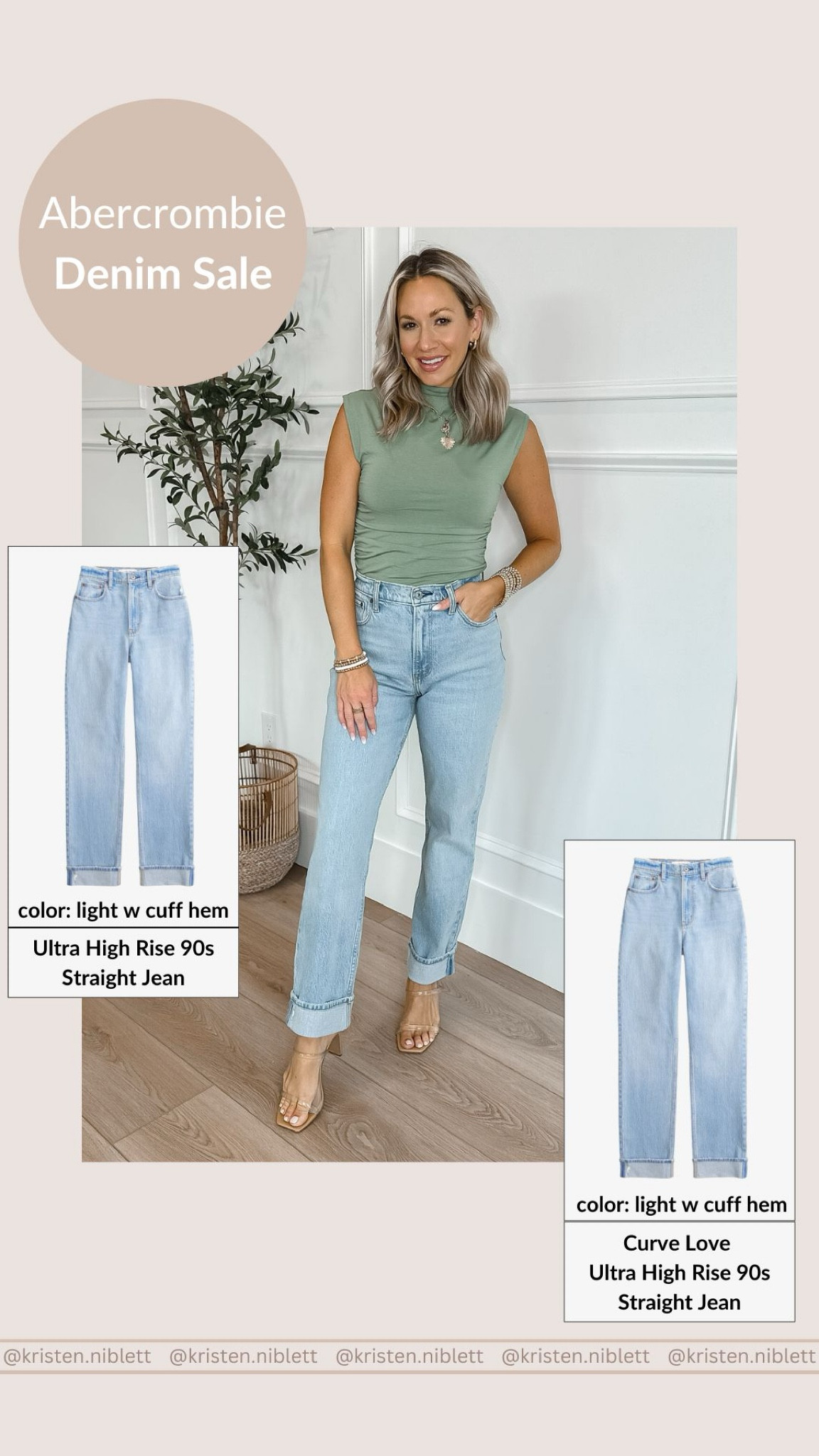 Abercrombie denim sale! Love the cuffed hem to dress up with heels for date night! 25% off all denim + 15% off everything else! Use code DENIMAF for an additional 15% off! I love the curve love style in the denim for a little extra room + no waist gap! 

#LTKSaleAlert #LTKxAF #LTKBacktoSchool