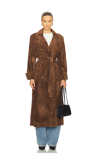 Corrin Suede Coat in Coco | Revolve Clothing (Global)