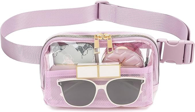 Clear Belt Bag Clear fanny pack stadium approved for Women Men with Adjustable Strap Clear Crossb... | Amazon (US)