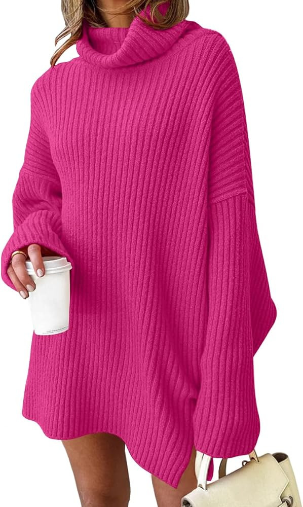 LILLUSORY Womens Turtleneck Oversized Long Batwing Sleeve Fall Sweater 2023 Plus Size Tunic Pullo... | Amazon (US)