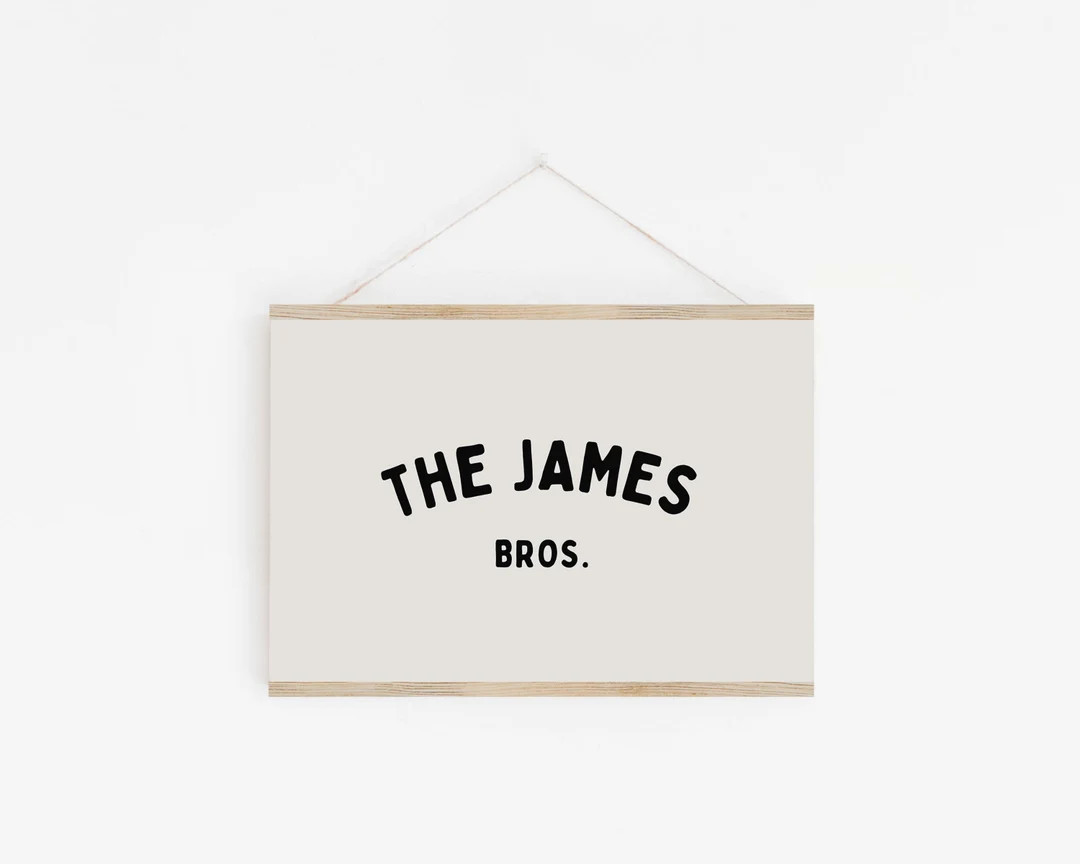 Personalized Name Brother Downloadable Print, Sibling Wall Art, Bros, Twin Decor, Modern Monochro... | Etsy (US)