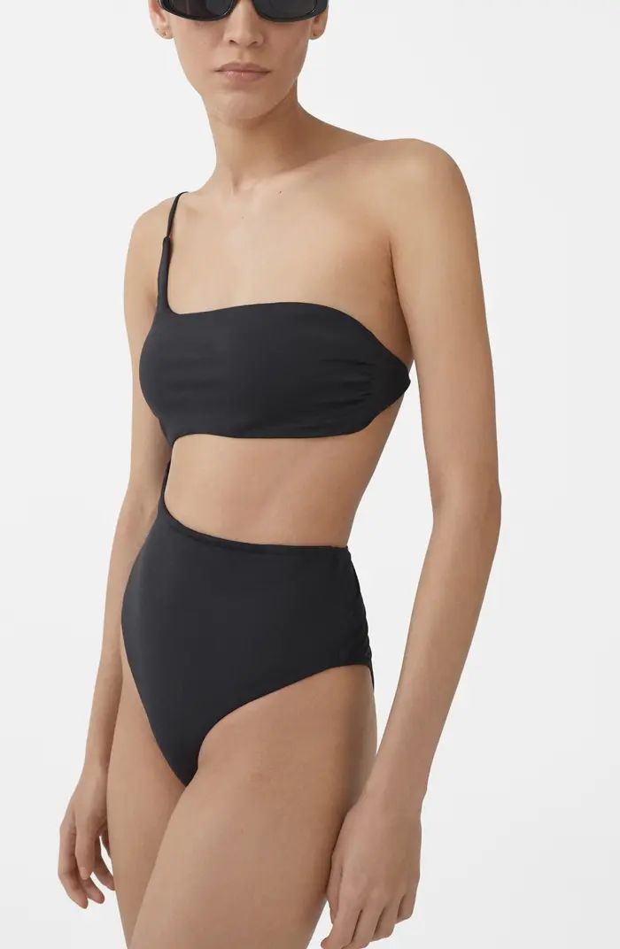 MANGO Cutout One-Shoulder One-Piece Swimsuit | Nordstrom | Nordstrom