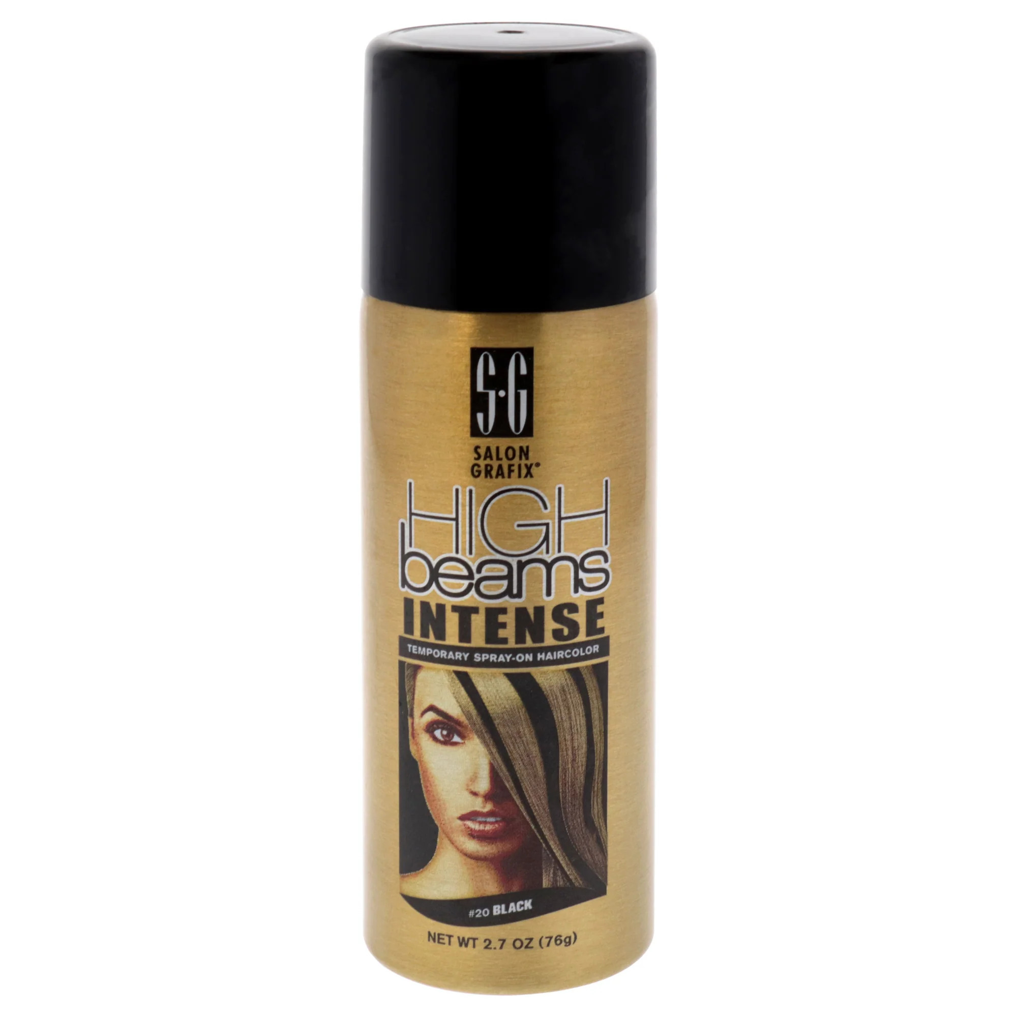 High Beams Intense Temporary Spray - 20 Black by Salon Grafix for Unisex - 2.7 oz Hair Color | Shop Simon