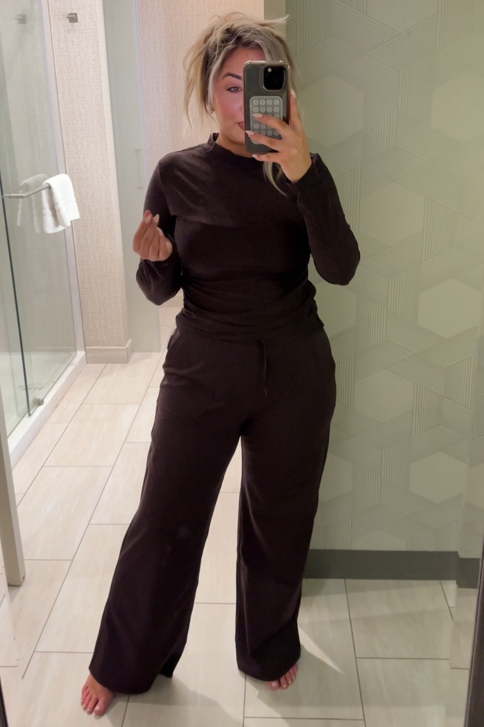 Spanx soft stretch collection in the high rise leggings and wide leg pants. Wearing a large in everything. Use code NICOLEMXSPANX to get 15% off and free shipping. 

#LTKStyleTip #LTKMidsize