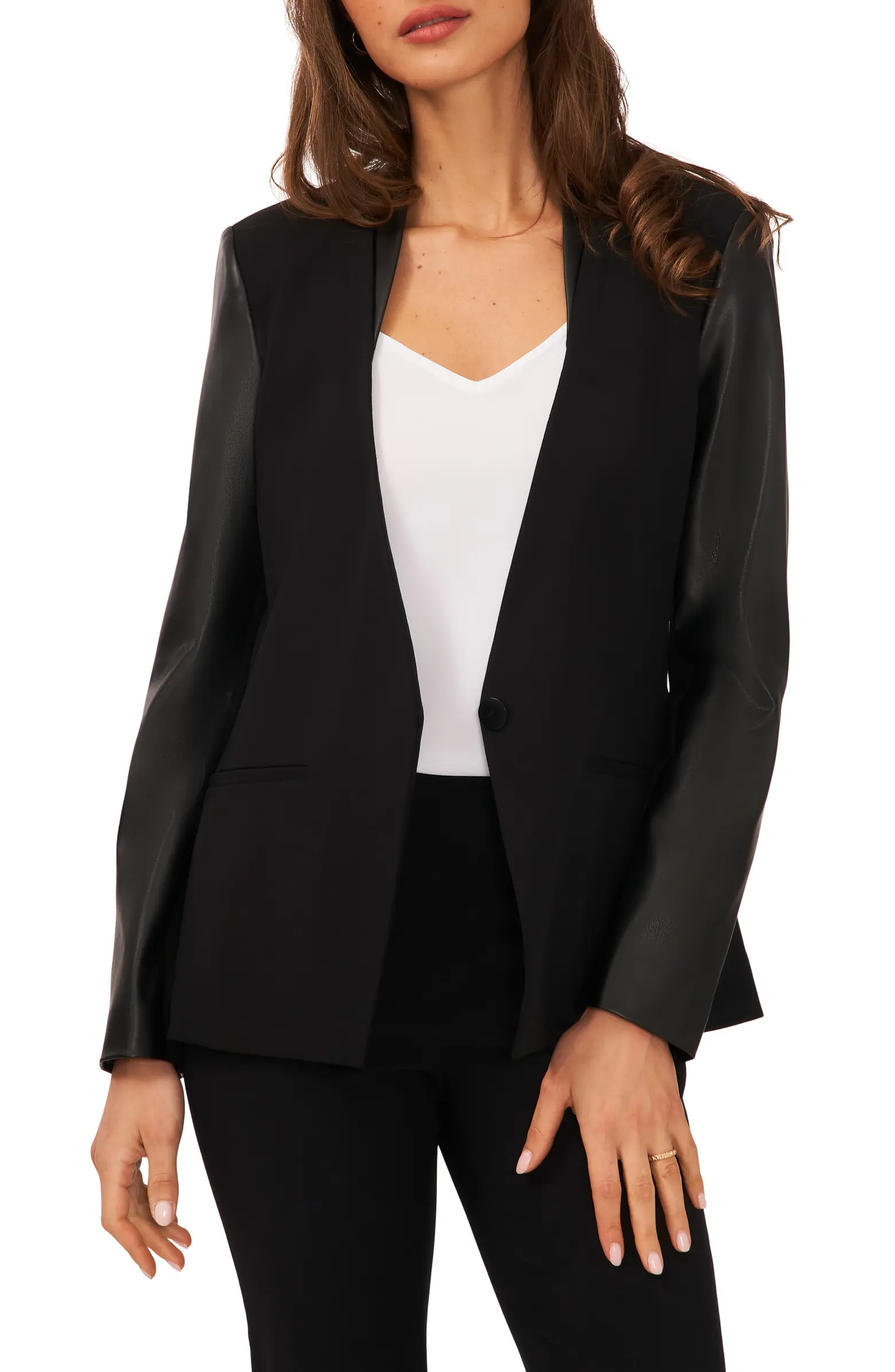 Mixed Media Faux Leather Jacket | Nordstrom