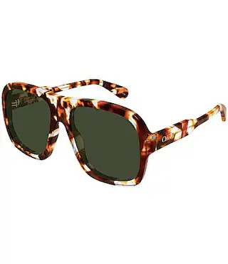 Chloe Women's Gayia 58mm Navigator Sunglasses - Rust Havana/Green | Dillard's