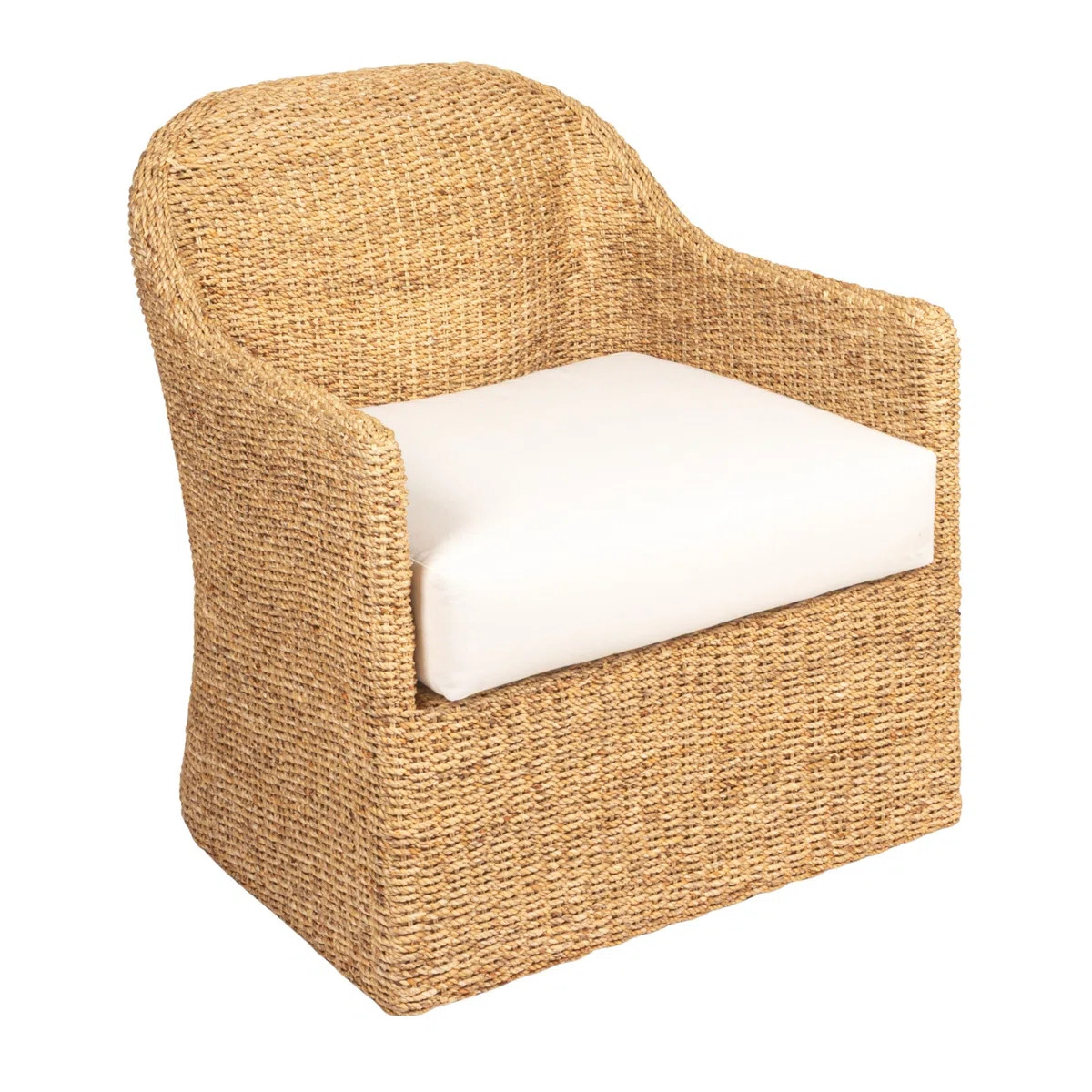 Seagrove Woven Water Hyacinth and Acacia Wood Chair with Cushion | Wayfair North America