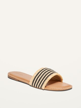 Raffia Slide Sandals for Women | Old Navy (US)