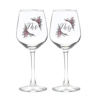 12 oz Mr. & Mrs. Dried Floral Wine Glass Set By Hortense B. Hewitt Co. | Michaels® | Michaels Stores
