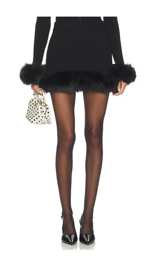 Fran Mini Skirt in Black Knit | Revolve Clothing (Global)