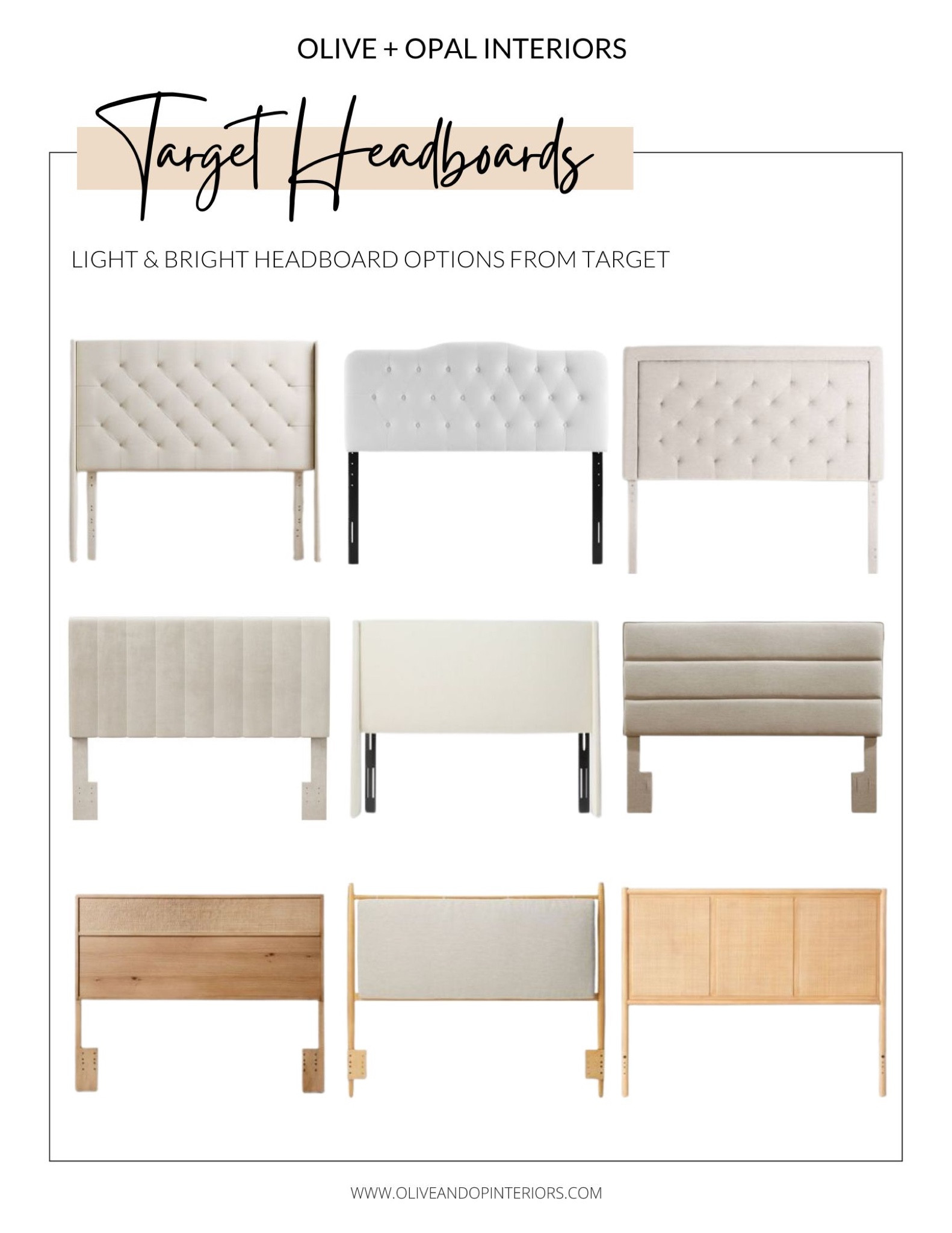 Using a light toned headboard can really brighten up your bedroom.  Here are some of our favorite options from Target!
.
.
.
Target
Light & Bright
Upholstered 
Cane
Tufted 
Nailheads 
Velvet 
Linen
Wingback 

#LTKstyletip #LTKhome #LTKbeauty