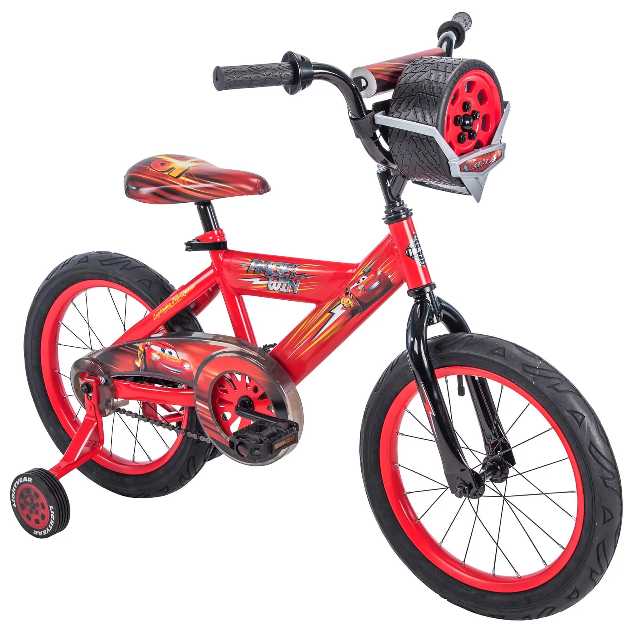Huffy 16" Disney / Pixar Cars Lightning McQueen EZ Build Kids Bike with Sounds, Red | Walmart (US)