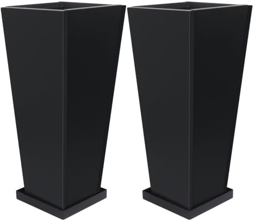 Amazon.com: SnugNiture Taper Tall Planters 30 Inch Set of 2, Large Planter for Indoor Outdoor Plants, Modern Flower Pot Containers Large Decorative Tree Planter, Black | Amazon (US)
