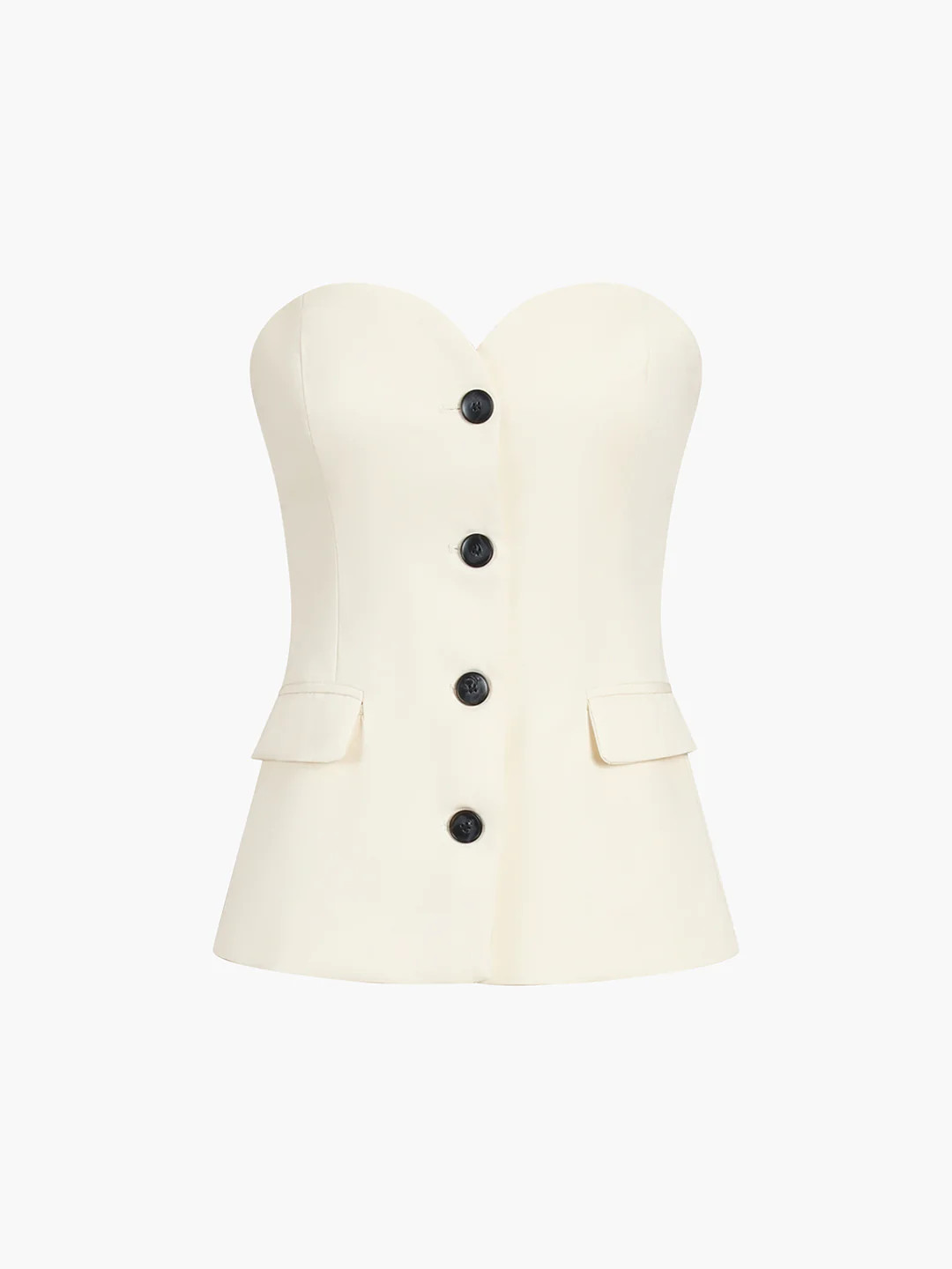 Solid Tube Top With Wide Leg Pants Set | Commense