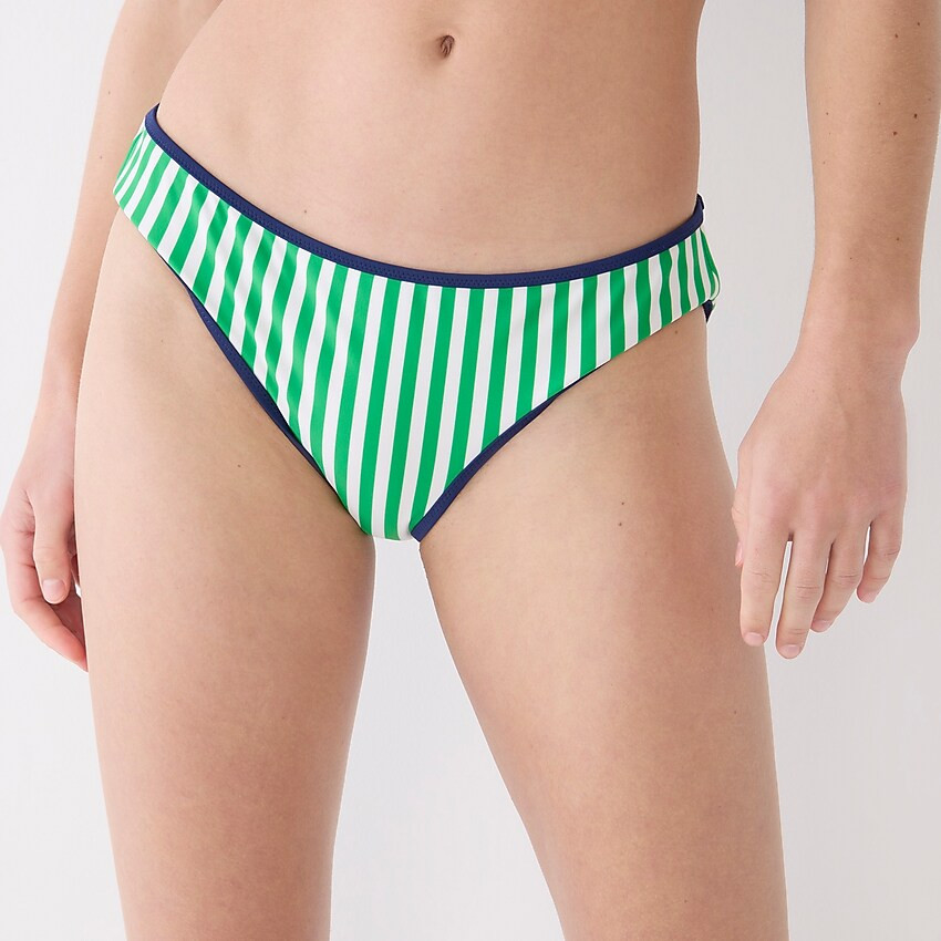 Classic full-coverage bikini bottom in reversible floral stripe | J. Crew US