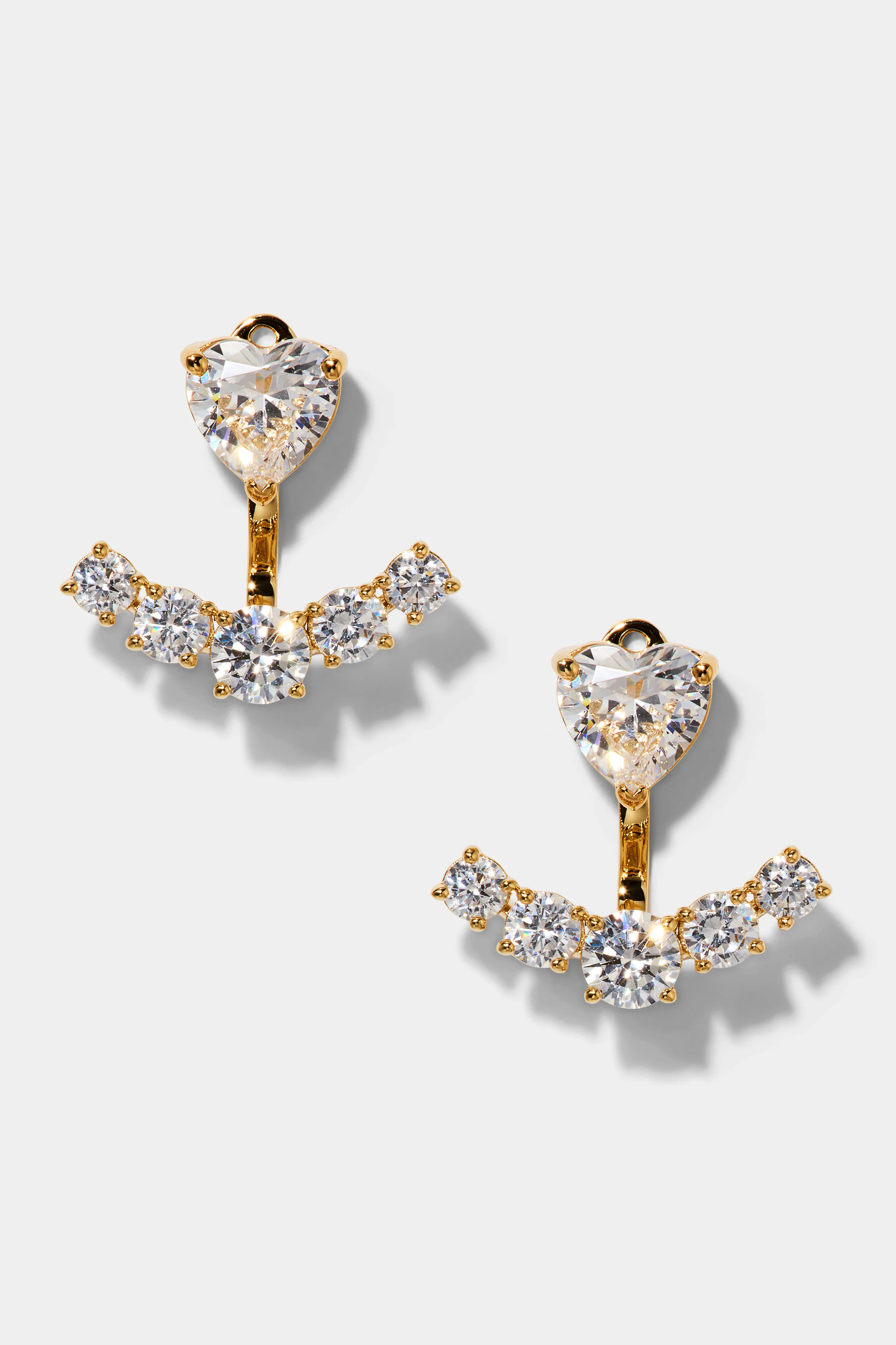LE BISOU HEART JACKET EARRINGS | NADRI