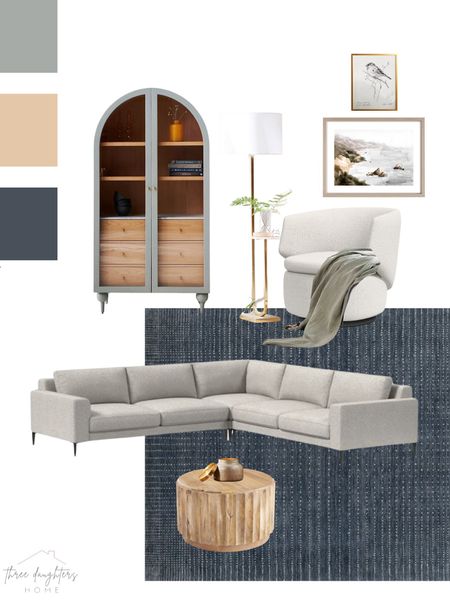 Latest client design —

Going for a traditional, modern, coastal vibe with touches of greens + blues 🤩



living room, living room design, sectional, L-sectional, swivel chair, arch cabinet, family room, modern coastal, blue rug, grey sectional, Sherpa chair, fern cabinet

#LTKhome #LTKfindsunder100 #LTKfamily