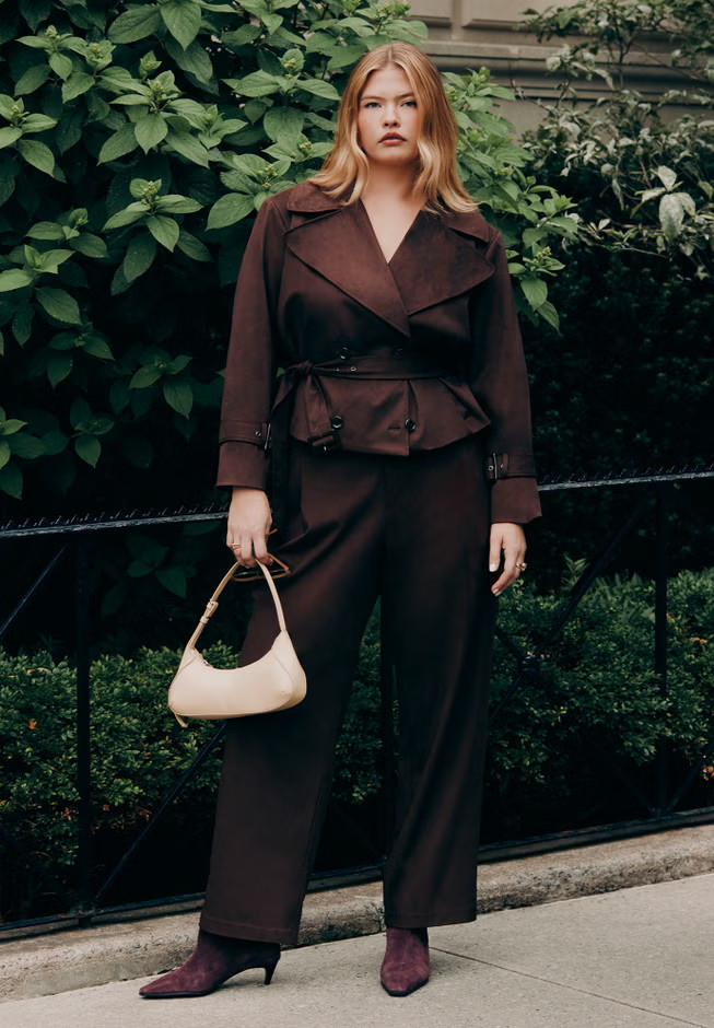 Faux Suede Wide Leg Pant | Eloquii