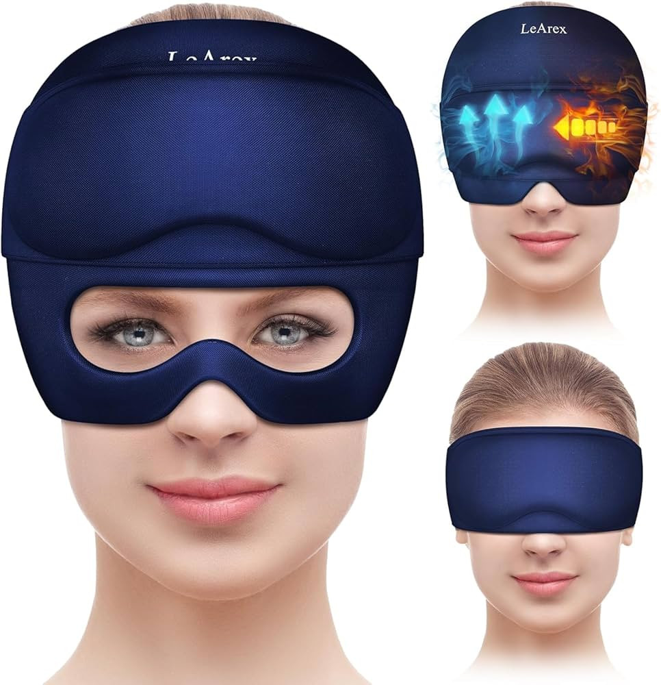 Migraine Relief Cap，2 in 1 Headache Relief Cap with Gel Eye Mask Ice Head Wrap Hot and Cold The... | Amazon (US)