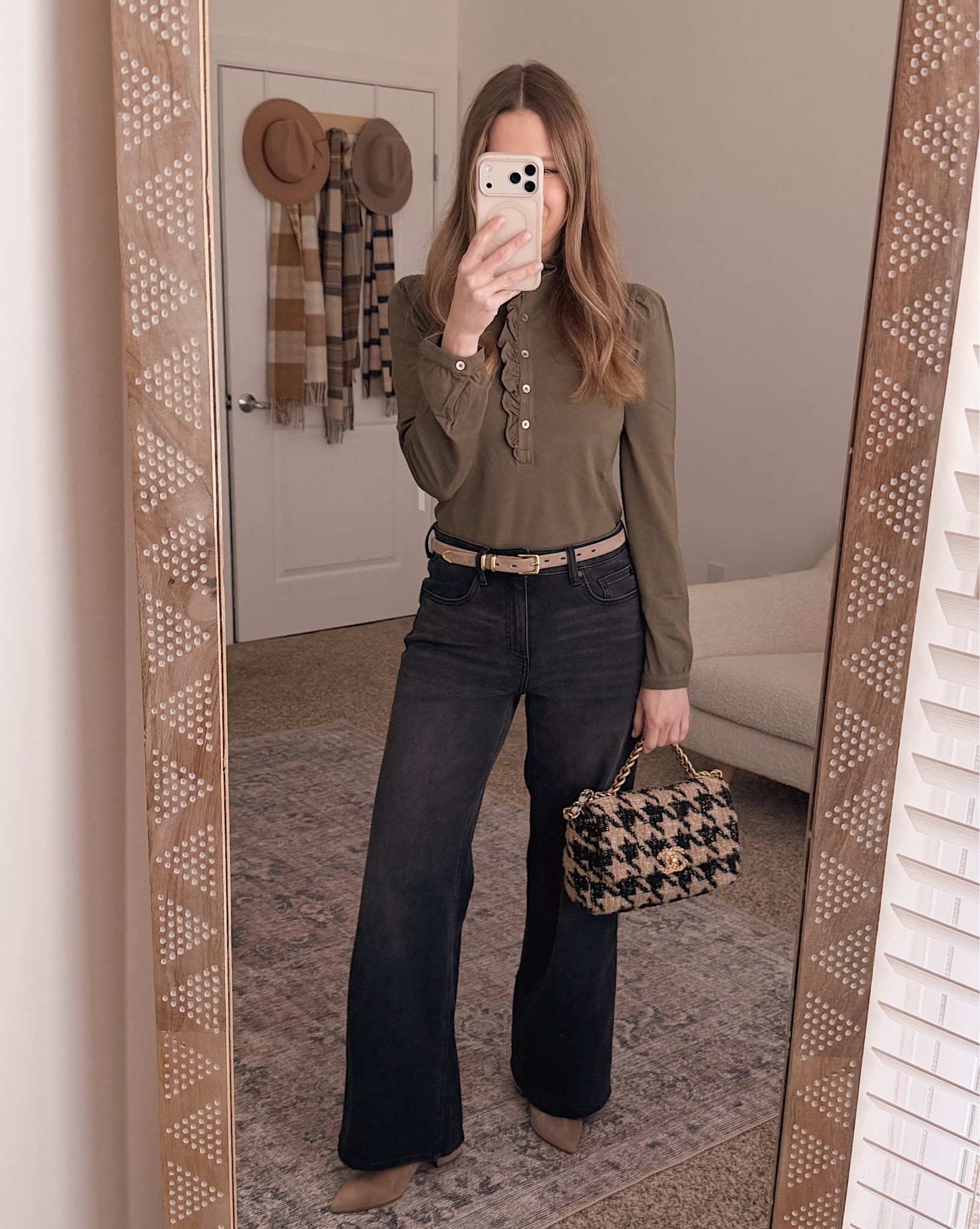 This olive henley has that easy, wear-anywhere feel I always come back to. Polished enough for errands or dinner, relaxed enough to feel comfortable all day.

winter outfit women over 40, winter neutral outfit, olive green top outfit, classic winter outfit ideas, casual winter style women, winter capsule wardrobe, everyday winter outfit, timeless winter fashion

#LTKOver40 #LTKSeasonal #LTKmomlife