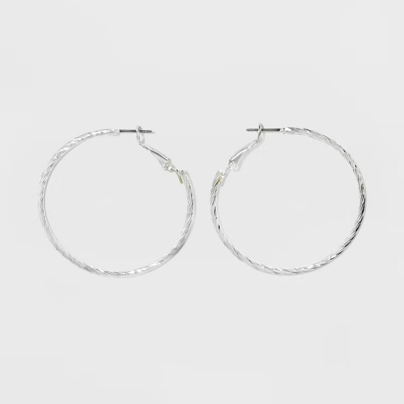 Textured Hoop Earrings - A New Day™ | Target