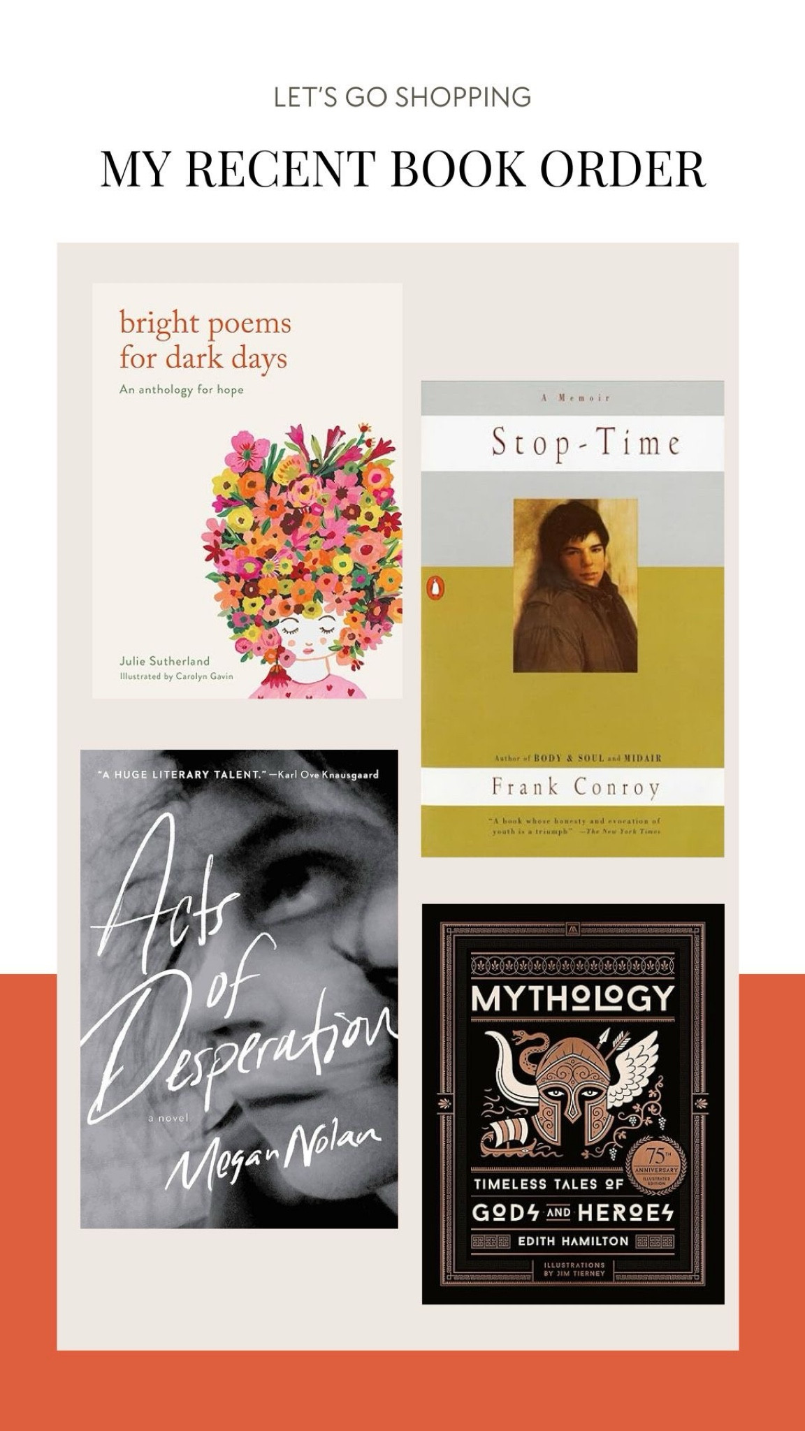 My recent book order.