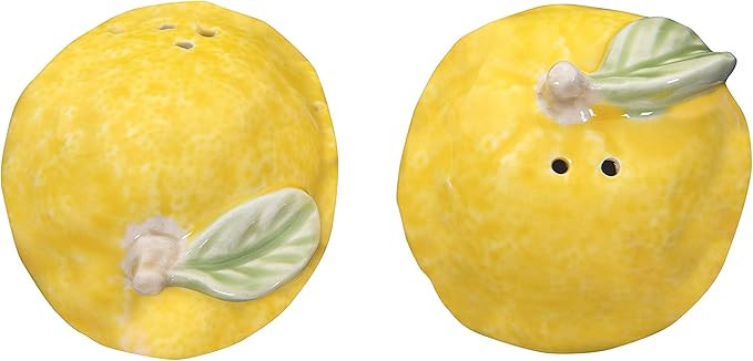 Creative Co-Op Yellow Stoneware Lemon Shaped (2 Pieces) Salt & Pepper Shakers | Amazon (US)