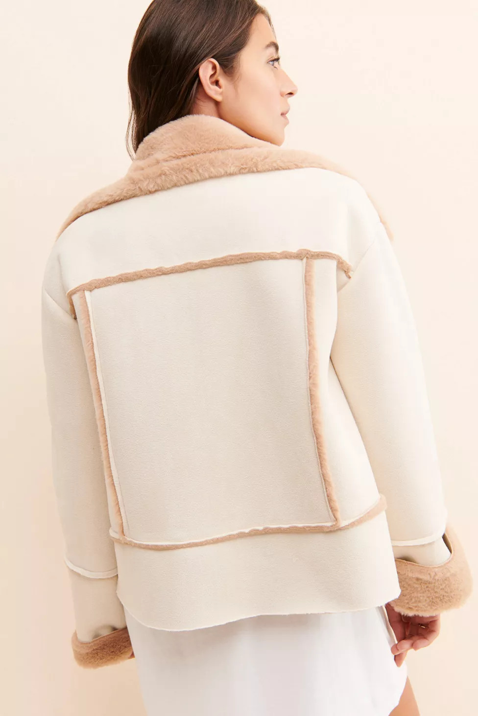 Fate Faux Suede Faux Fur Moto | Urban Outfitters (US and RoW)