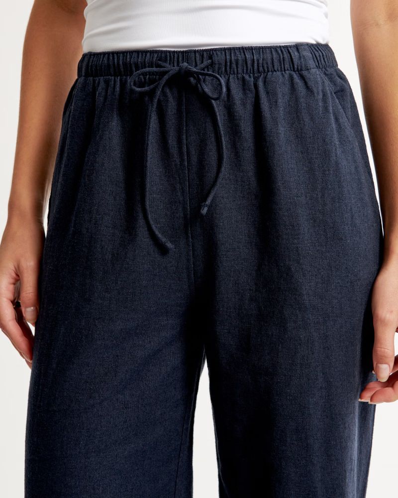 Women's Linen-Blend Pull-On Wide Leg Pant | Women's Clearance | Abercrombie.com | Abercrombie & Fitch (US)