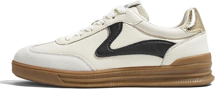 LUCKY STEP Women's Retro Fashion Sneakers Classic Cute Casual Trainers Trendy Footwear Lace up Te... | Amazon (US)