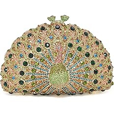 Peacock Luxury Rhinestone Crystal Evening Clutch Bag Sparkly Bride Wedding Party Purses for Women | Amazon (US)