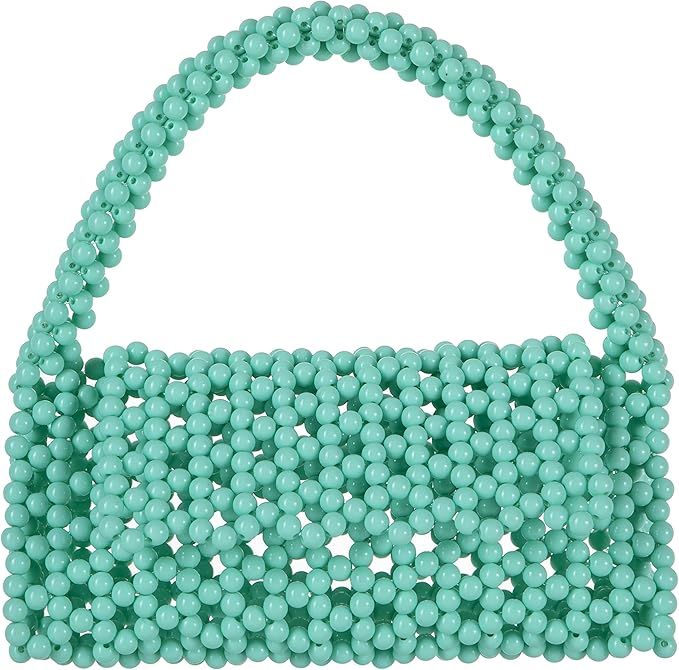 YUSHINY Candy Color Acrylic Beaded Hollow Handbag Evening Clutch Triangle Bags for Wedding Party | Amazon (US)