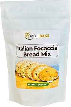 Molibake Italian Focaccia Bread Mix – Pack of 1, 15 oz – Artisan Mediterranean Style with Bel... | Amazon (US)