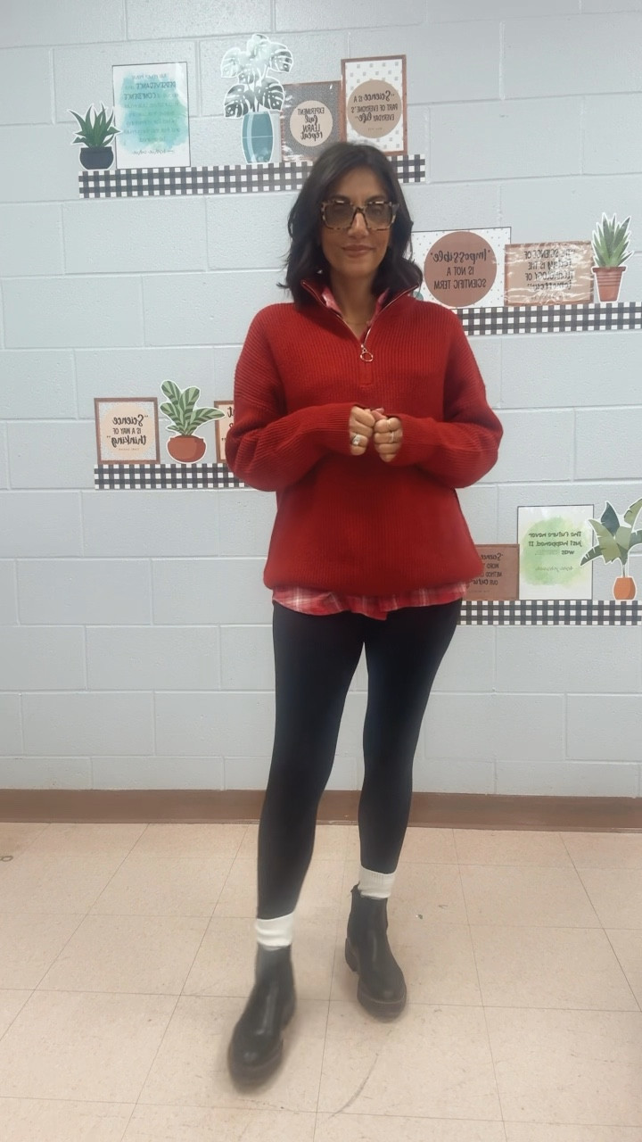 Comfy casual teacher outfit
Amazon sweater 
Leggings and a sweater 
My exact boots are from Nordstrom rack and our length and I’ve had them for four years and they are the most comfortable pair of shoes in my closet!

#LTKOver40 #LTKHoliday #LTKWorkwear
