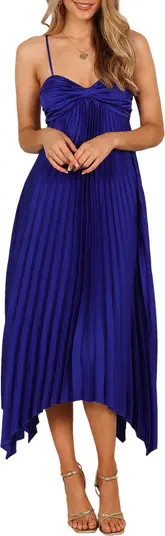 Vikki Pleated Sleeveless Satin Maxi Dress | Nordstrom