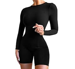 ioiom Women's Sexy Long Sleeve Bodycon Jumpsuit Party Club Short Romper | Amazon (US)