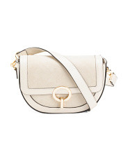Made In Italy Leather Round Crossbody With Hardware | TJ Maxx