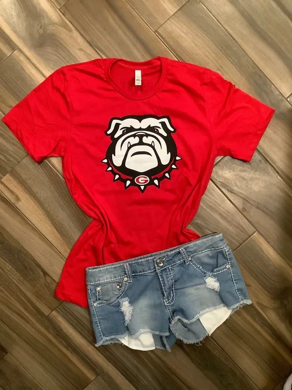Bulldog Head Shirt / Bulldog Shirt / Georgia Shirt / Georgia Sweatshirt / Football Tank / Footbal... | Etsy (US)