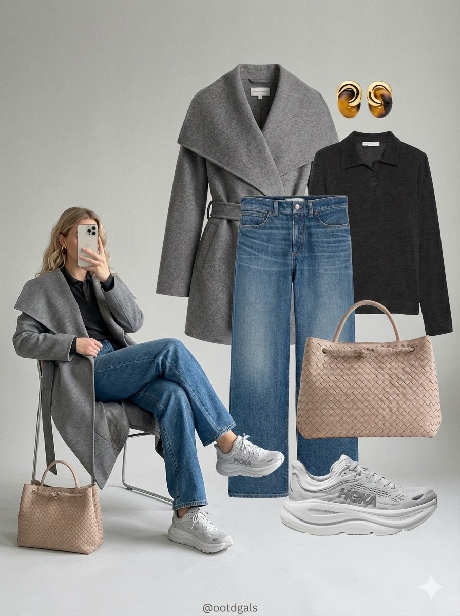 ✨ Soft Gray Layers with Everyday Denim ✨

A clean, modern look built around soft gray tailoring and classic blue denim. The belted wool coat adds structure and elegance, while the black knit top underneath keeps the outfit grounded and effortless.

Straight leg jeans bring an easy, timeless balance that works for everyday wear, paired with cushioned white sneakers for comfort without sacrificing style. The woven neutral tote adds texture and polish, and the gold statement earrings give the look a subtle, elevated finish.

🤍 Style Notes:
• Gray belted coat for a refined, structured layer
• Black knit top for a sleek, minimal base
• Straight leg blue jeans for classic everyday ease
• White sneakers for comfort and a modern touch
• Woven neutral tote to add texture and softness
• Gold earrings for a simple, elevated accent

Everything linked and ready to shop ✨

#LTKootd #LTKSeasonal #LTKStyle

#LTKgrwm #LTKootd #LTKSeasonal