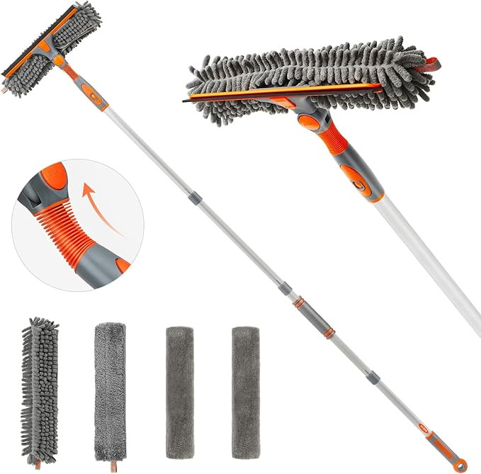 eazer Squeegee Window Cleaner Tool 2 in 1 Rotatable Window Cleaning Squeegee Kit with Extension P... | Amazon (US)