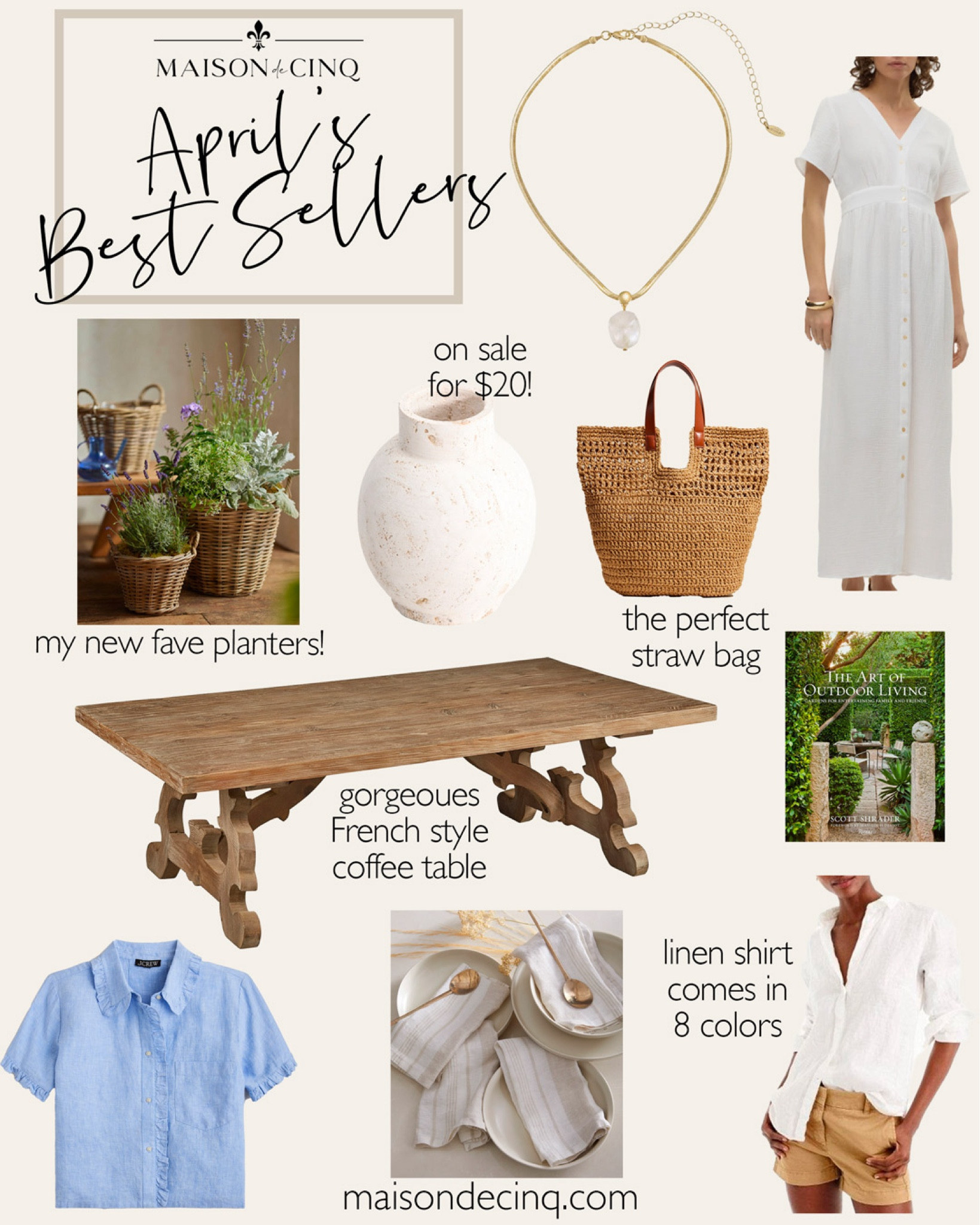 April’s best sellers include my fave basket planters, an adorable straw bag, a gorgeous French coffee table, rustic vase for under $20 and more!

#springdecor #summerdecor #homedecor #springoutfit #summeroutfit #springbag #springdress #whitedress 

#LTKfindsunder50 #LTKSeasonal #LTKhome