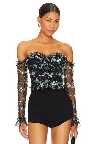 MAJORELLE Katarina Top in Black Dot from Revolve.com | Revolve Clothing (Global)