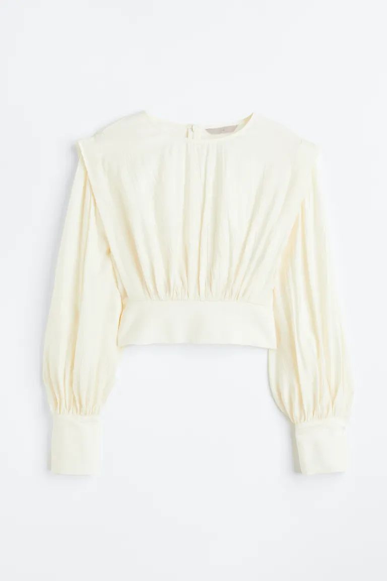 Defined-shoulder crêpe blouse | H&M (UK, MY, IN, SG, PH, TW, HK)