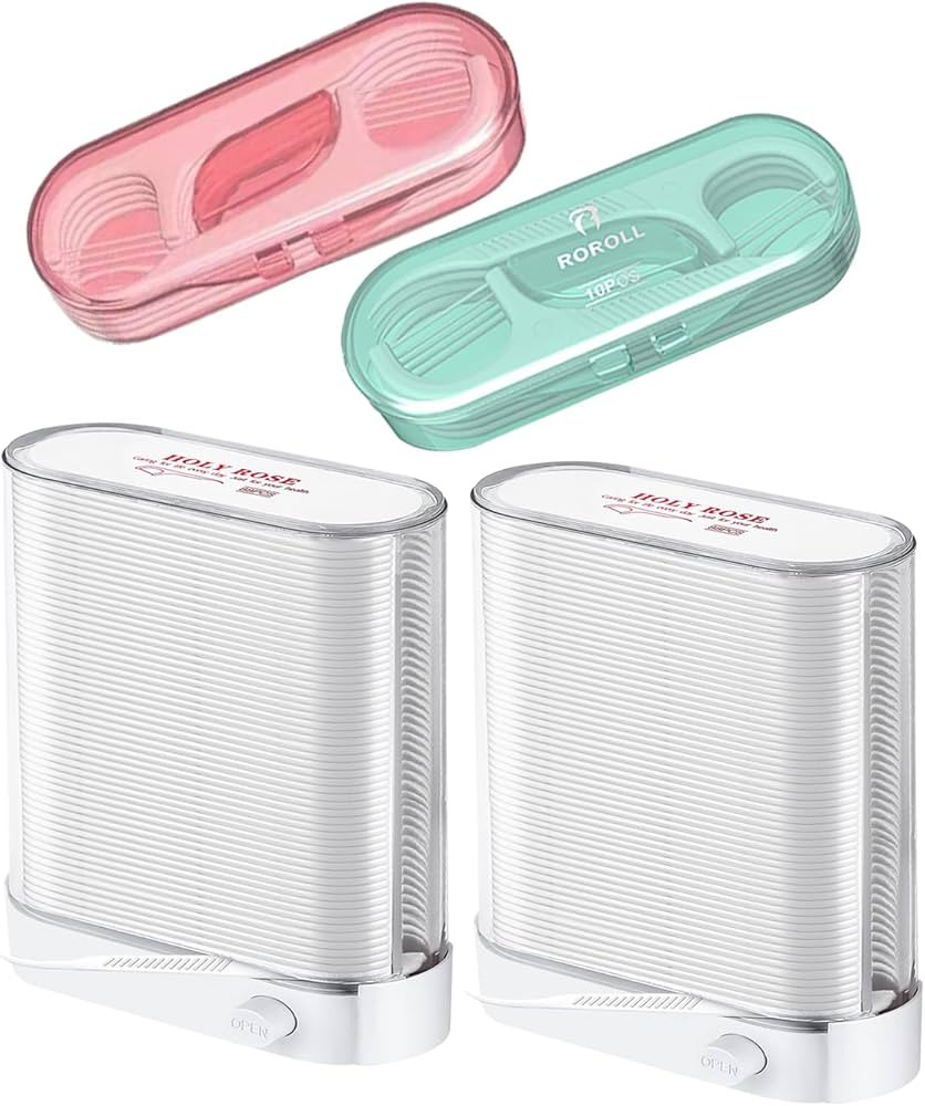 Holy Rose Dental Floss Dispenser 2 Box,Floss Picks Portable Case 2 Boxs,with Adults Floss Sticks ... | Amazon (US)