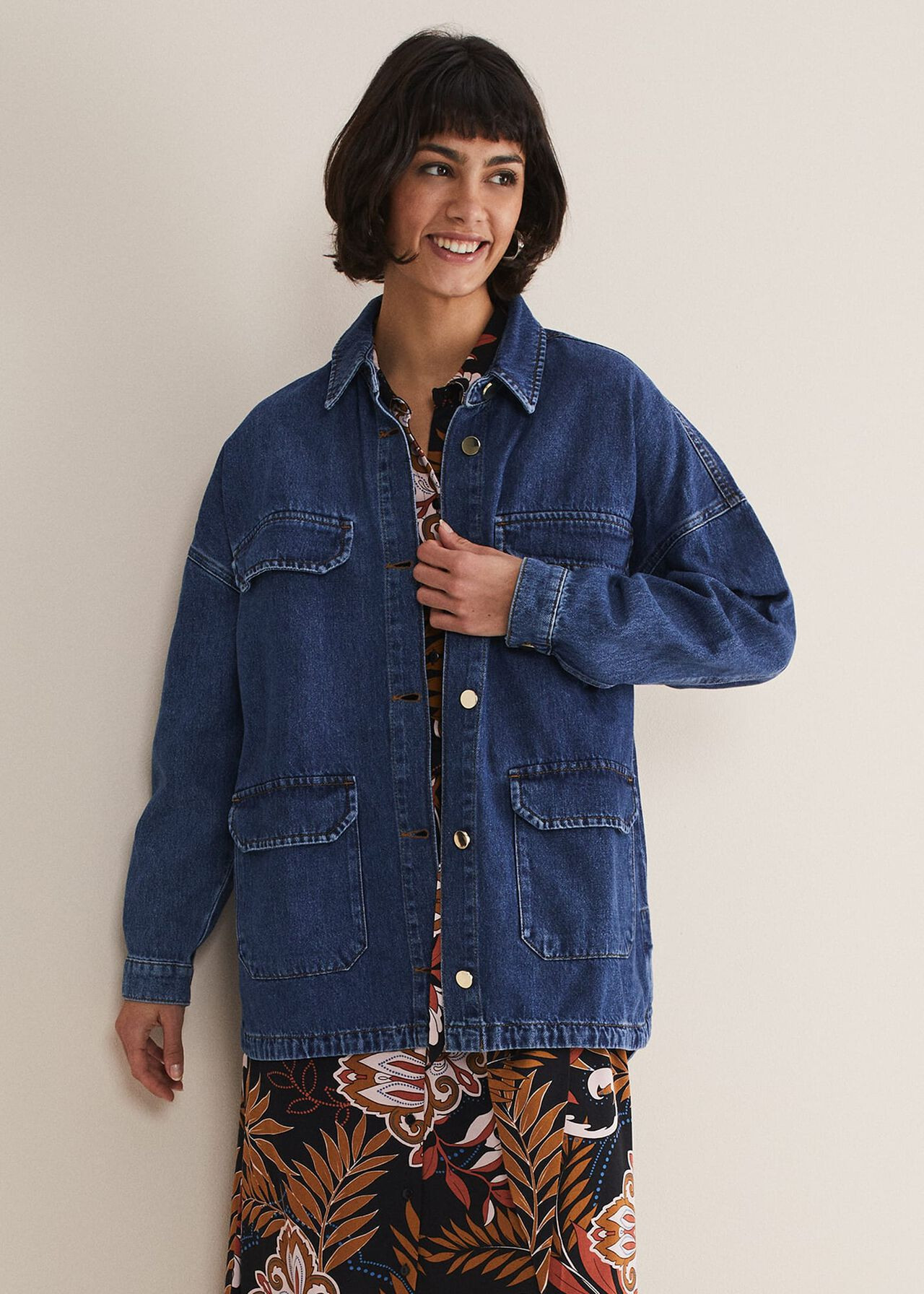 Tianna Oversized Denim Shacket | Phase Eight (UK)