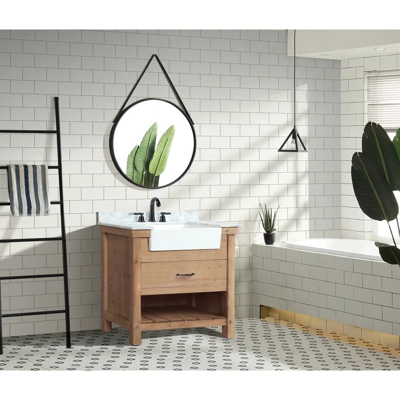 Kordell 36'' Free-standing Single Bathroom Vanity with Marble Vanity Top | Wayfair North America