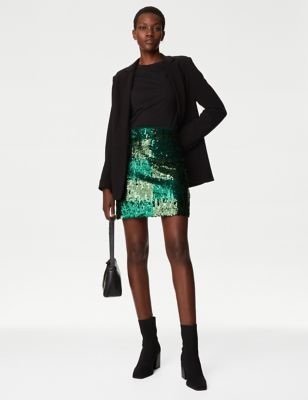 Sequin Mini A-Line Skirt | Marks & Spencer (UK)