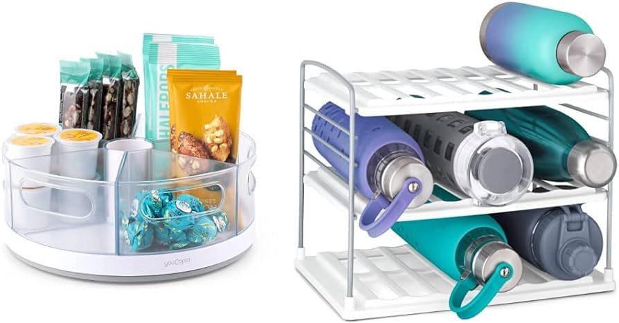 YouCopia Crazy Susan Turntable, Divided Lazy Susan Organizer with 6 Clear Bins for Cabinet and Pa... | Amazon (US)