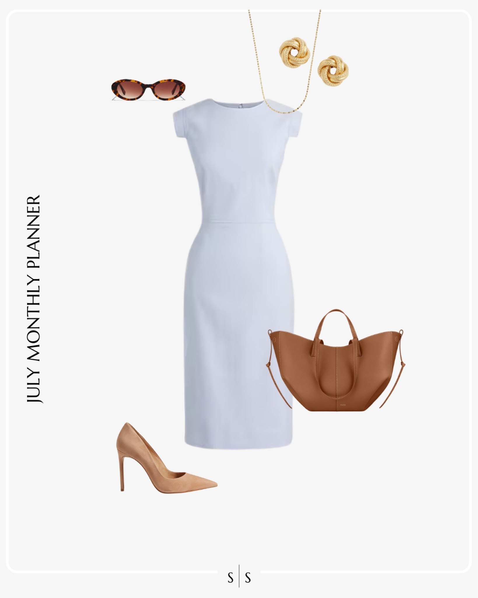Monthly outfit planner JULY: Summer looks | resume dress, neutral pump, leather tote bag, Summer accessories 

Workwear, 9 to 5 outfit, office outfit, wear to work 

See the entire calendar on thesarahstories.com ✨ 


#LTKStyleTip